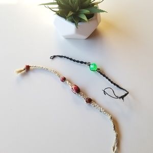 2 Handmade Bracelets Hemp Dice